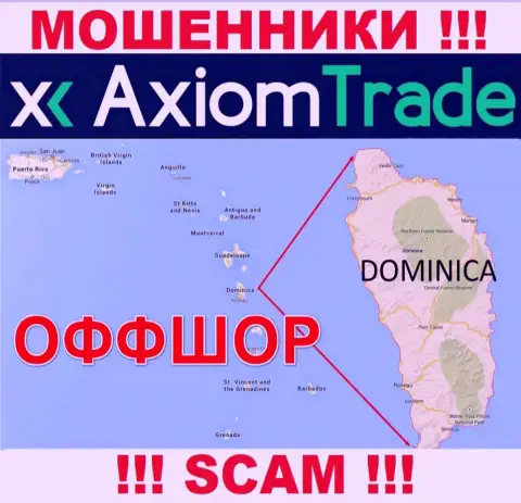 AxiomTrade намеренно скрываются в оффшорной зоне на территории Commonwealth of Dominica, интернет мошенники