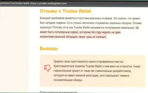 Trustee Wallet - это МОШЕННИКИ !!! Сливают финансовые вложения наивных людей (обзор)