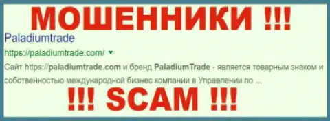 PaladiumTrade - это МОШЕННИКИ !!! SCAM !!!