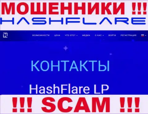 Информация об юридическом лице интернет-мошенников ХэшФлэир