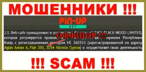 PinUpBet это МОШЕННИКИ, скрылись в оффшоре по адресу - Agias Annas 6, Flat 201, 2054 Nicosia Cyprus