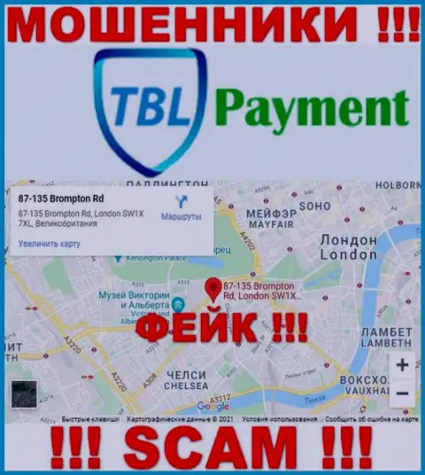 С жульнической компанией TBL Payment не работайте, сведения в отношении юрисдикции ложь