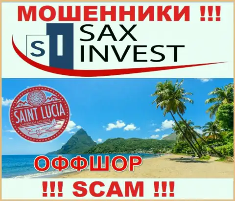 Поскольку SaxInvest Net пустили свои корни на территории Сент Люсия, прикарманенные вложенные деньги от них не забрать