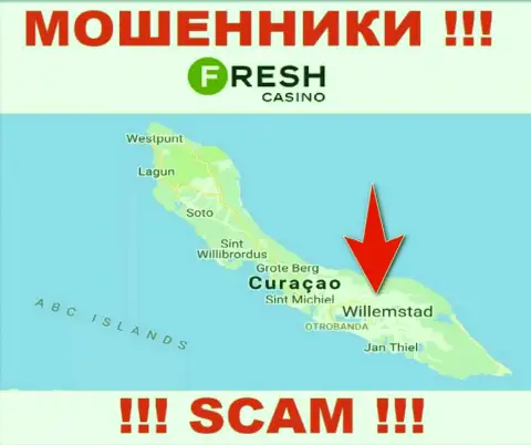 Curaçao - именно здесь, в оффшоре, базируются internet-мошенники Фреш Казино
