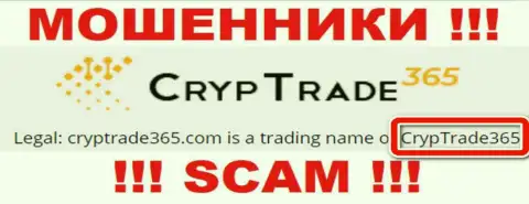Юридическое лицо CrypTrade 365 - это КрипТрейд365, такую информацию предоставили кидалы на своем сайте