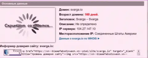 Возраст доменного имени форекс дилинговой конторы Сварга ИО, согласно информации, полученной на портале doverievseti rf
